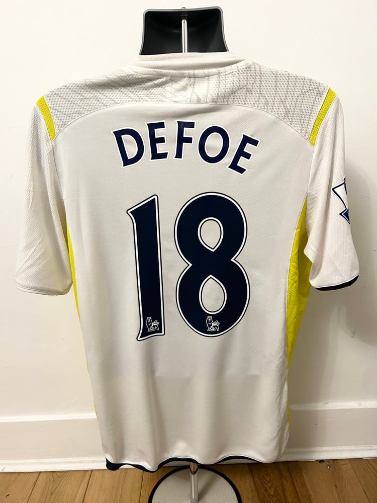 Image of Tottenham Hotspur “DEFOE 18” 2009/10 Home Shirt + PL patches (M)