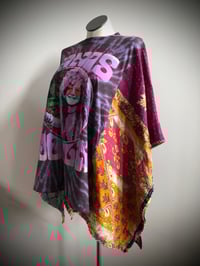 Image 2 of Upcycled “Tie Dyed Janis Joplin” kantha quilt poncho