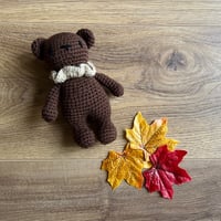 Image 1 of Crochet dark brown Weebee bear