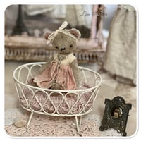 Image 3 of Petal a very sweet little beige teddy bear wearing a pretty pink dress