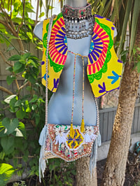 Image 2 of Chilean Bag - white tassles / fringes and Silver strap 2