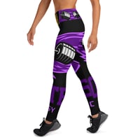 Image 3 of BOSSFITTED Purple and Gold Yoga Leggings
