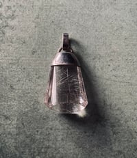 Image 1 of Pendentif quartz rutile et argent massif, années 70, poinçonné 