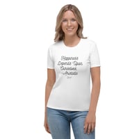 Women's T-shirt : Happiness Depends Upon Ourselves, Aristotle