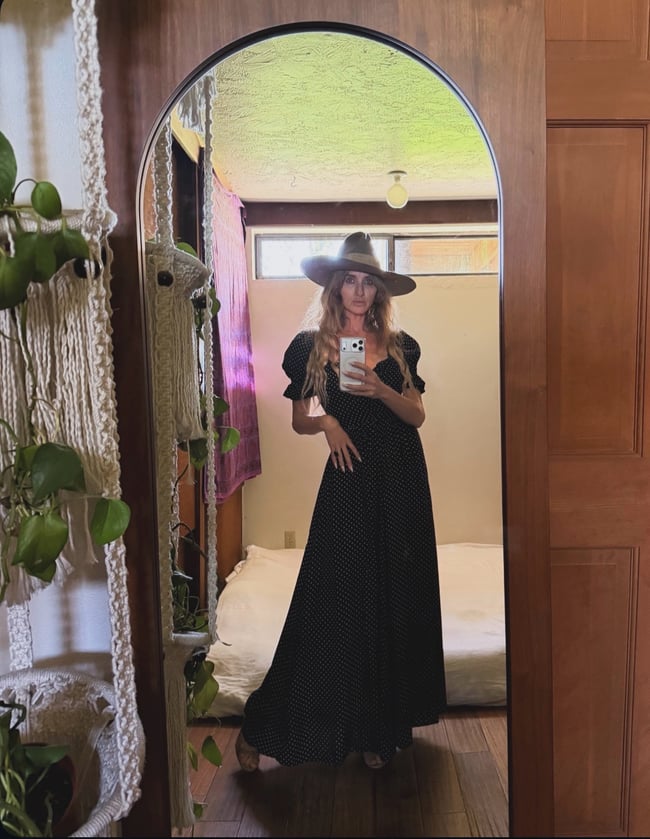 1960s BIBA London navy blue milkmaid maxi dress bohemian 
