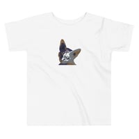 Image 1 of Autism Awareness T-Shirt for Kids - Embroidered White Shirt - Cat Design