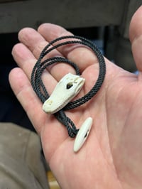 Image 2 of Ox bone Alligator skull pendant 