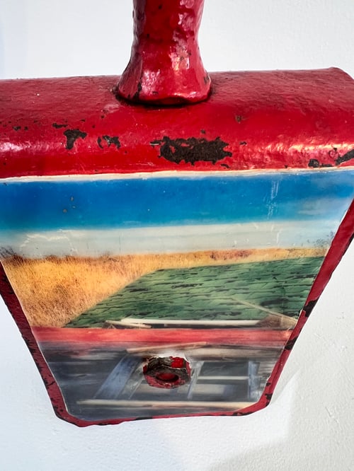 Image of Red Metal Pulley- Liz Barick Fall