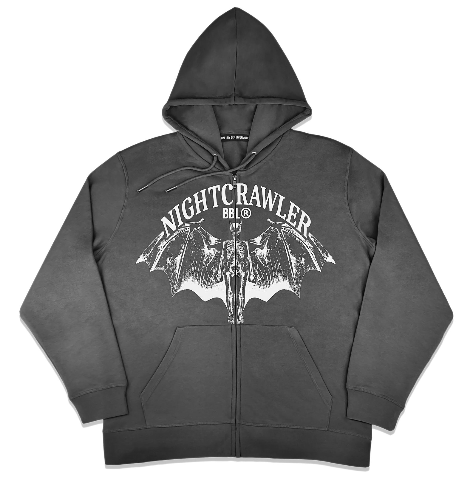 NIGHT CRAWLER Long Damage Zip Hodie 