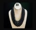 Image of Black Pearl Five Strand Necklace Set 