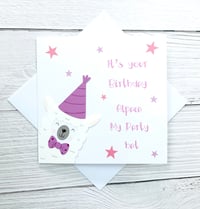 Image 2 of Handmade Fun Alpaca Birthday Card - Cute Animal themed Birthday Card 