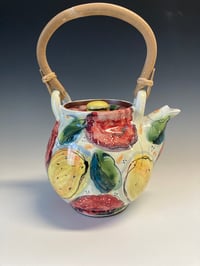 Image 2 of Roses, leaves and lemons tea pot 