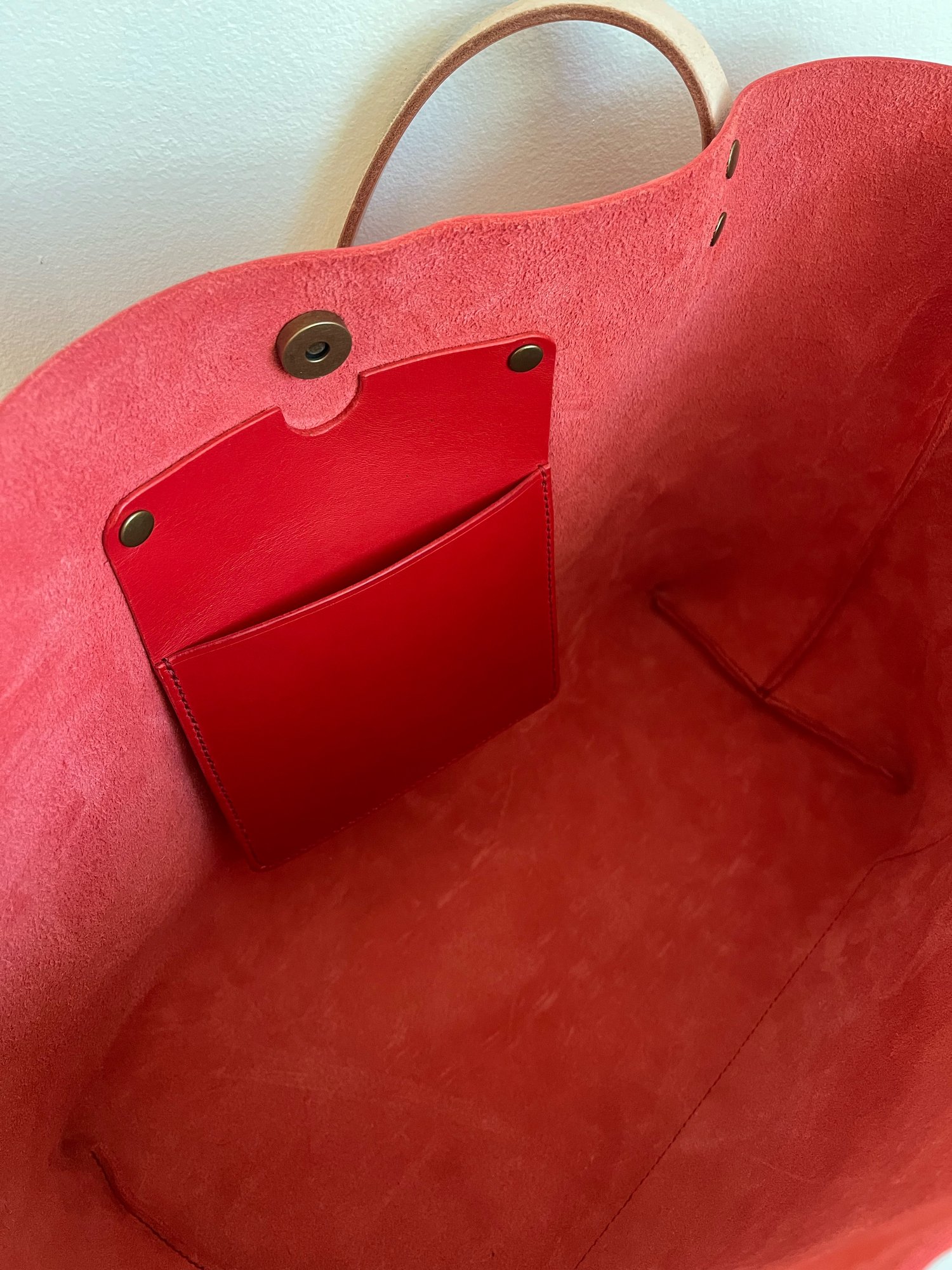 Image of Candy Apple Red Italian Vachetta Carry-all Tote