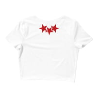 Image 2 of MUERTE CROP TOP B/W (RED)