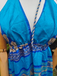Image 2 of Havana Halter Dress- classic statement holiday piece- one size - BLUE / TURQUOISE