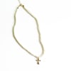 CROSS AND PEARL CHARM NECKLACE