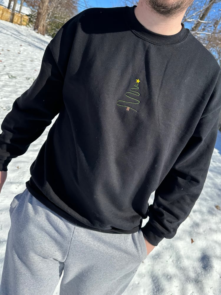 Image of Black Christmas Tree Crewneck