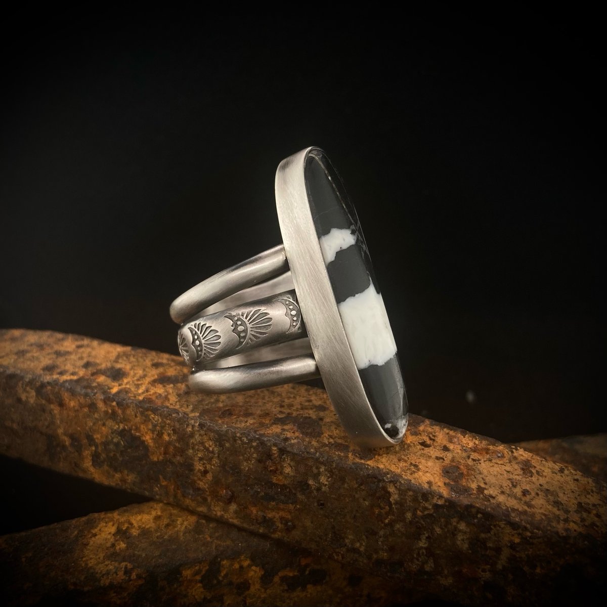 White Buffalo Turquoise Ring 3