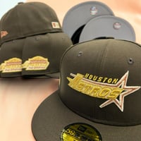 Image 1 of New Era 59Fifty Walnut/ Metallic Gold Astros 