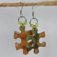 Image 2 of Puzzle Piece Earrings Tigerlily