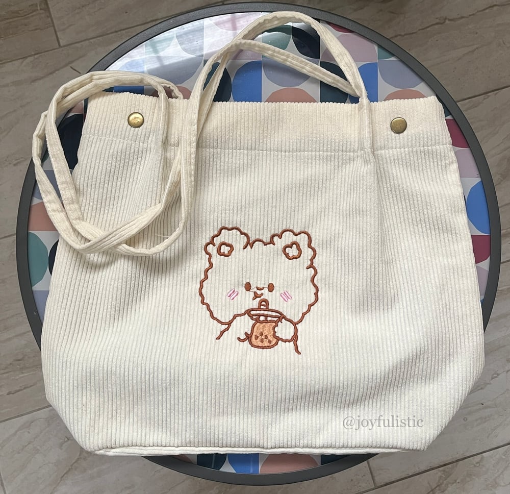 Image of Cream Boba Bear Tote