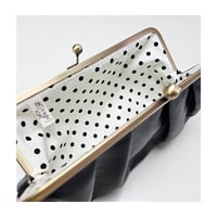 Image 4 of Pleated Leather Clutch Black