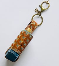 Image 1 of Embroidered Leather Inhaler Cover