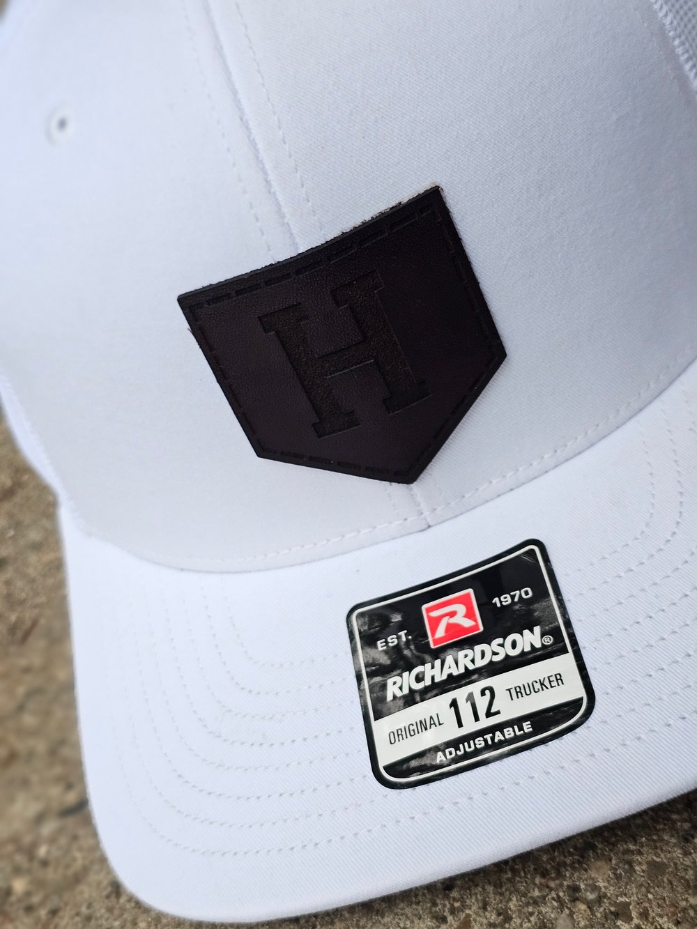 H Baseball Plate Leather Patch R112 Hat