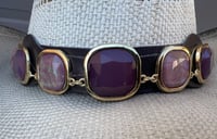 Image 3 of 2 Tone Cream/Black Cowboy Hat Lavender Stone Band 