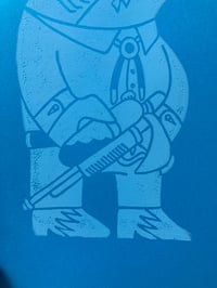 Image 4 of 'Conrad Leftshark' Blockprint - Limited Blue Sky Colorway