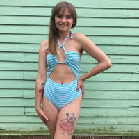 Image 9 of Baby Blue Stripe swimsuit