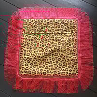 Image 15 of Raspberry Pink Fringe Virgin Leopard Cushion Cover