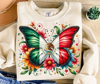 Image of MEXICAN BUTTERFLY T-SHIRT / CREWNECK SWEATER