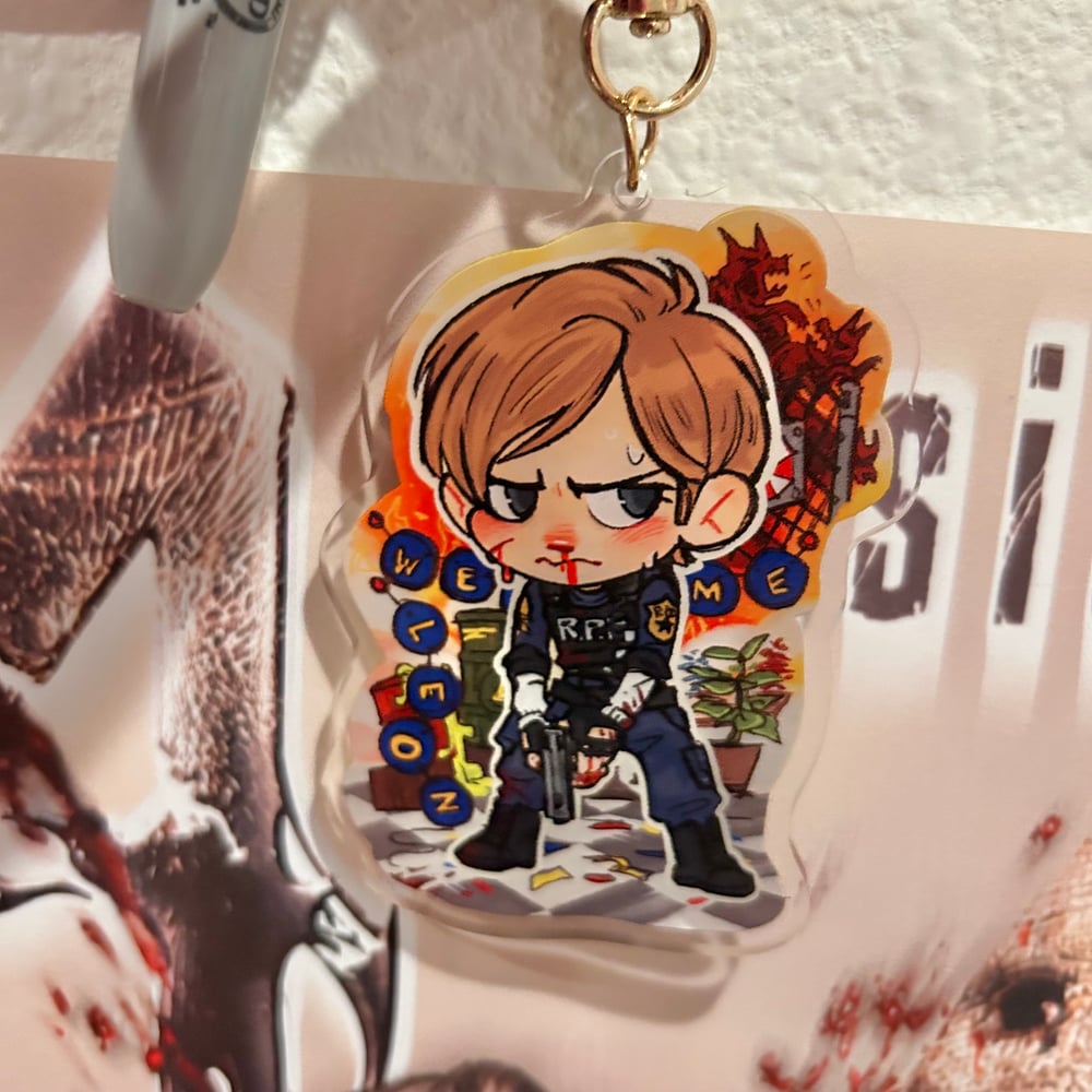 PREORDER LISTING: Leon Kennedy RE2 & RE4 Double Sided 3 IN CHARM