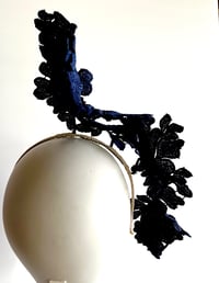 Image 5 of Navy lace headpiece  
