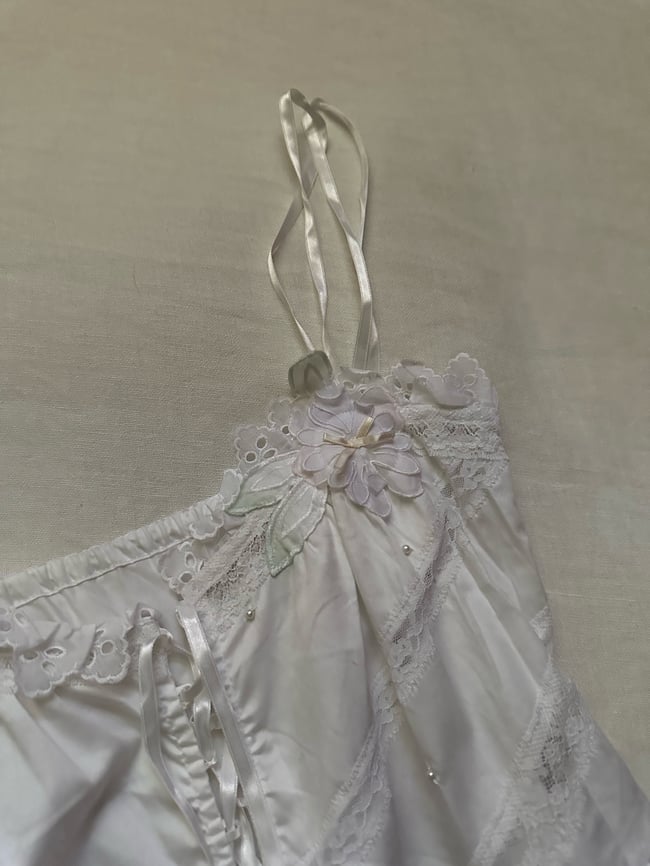 70s cotton lace up sundress