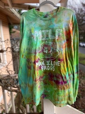 Image of 2XL MILF Man I Love Frogs Long Sleeve Tie Dye Shirt 2