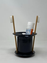 Image 5 of Four hole Black Glaze Toothbrush Holder