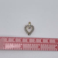 Image 4 of ZALES Real gold and diamond heart charm necklace pendant