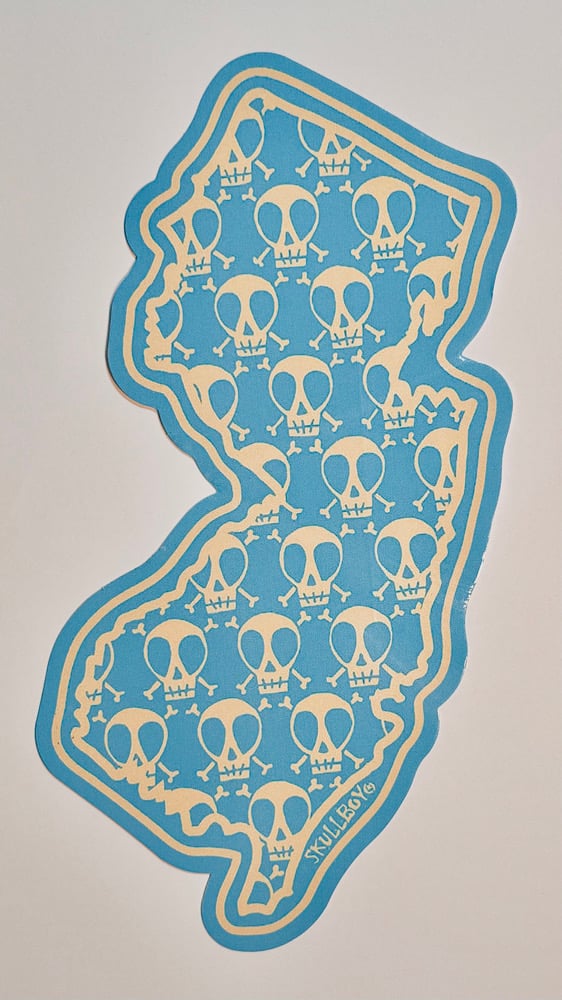 Image of NJ Ocean Blue and Yellow Sticker
