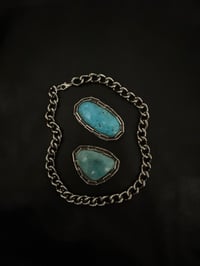 Image 2 of Armreif aus Sterlingsilber mit Kingman-Türkis (Oval)