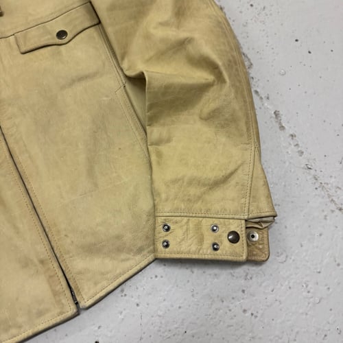 Image of 2000s Armani Jeans Cropped Leather Jacket, Size Small