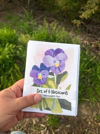 Image 1 of Pansies Notecards- Set of 6