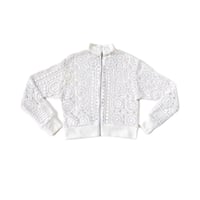 Image 3 of Holly Stalder Ivory Cotton Crochet Bomber 