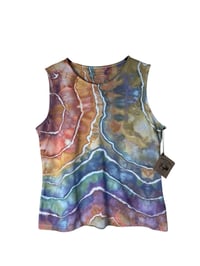 Image 2 of ♻️ UPCYCLED L Soft Knit Sleeveless Top in Muted Geode Ice Dye
