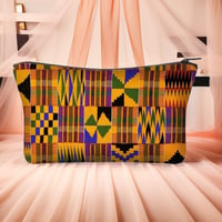 Image 3 of Ethnic Print Cosmetic Bag - Afro Ladies Toiletry Bag