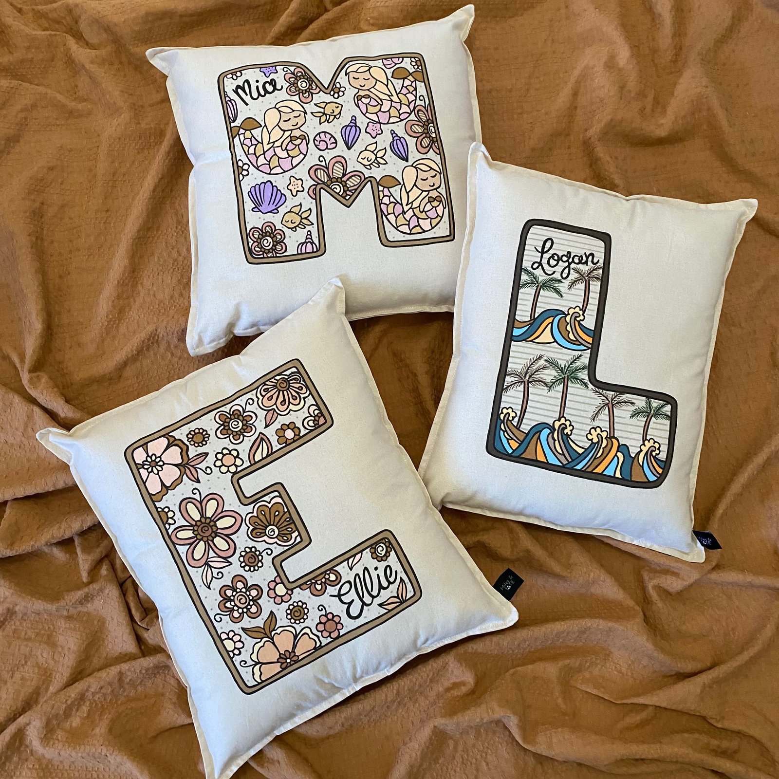 Initial best sale pillow cover