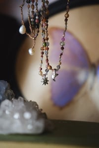 Image 1 of Reserved for Sophie ~ Moon starburst crystal beaded necklace