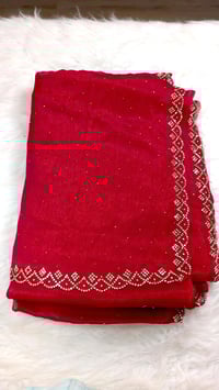 Image 2 of Zimichu_Premium Quality Zemichu Saree with Siroski Work in Red