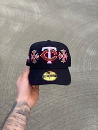 Image 2 of NAVY TRI TONE MINNESOTA TWINS CUSTOM FITTED CAP